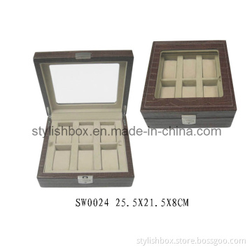 Clear Window Watch Box with 6 Slots (SW0024)